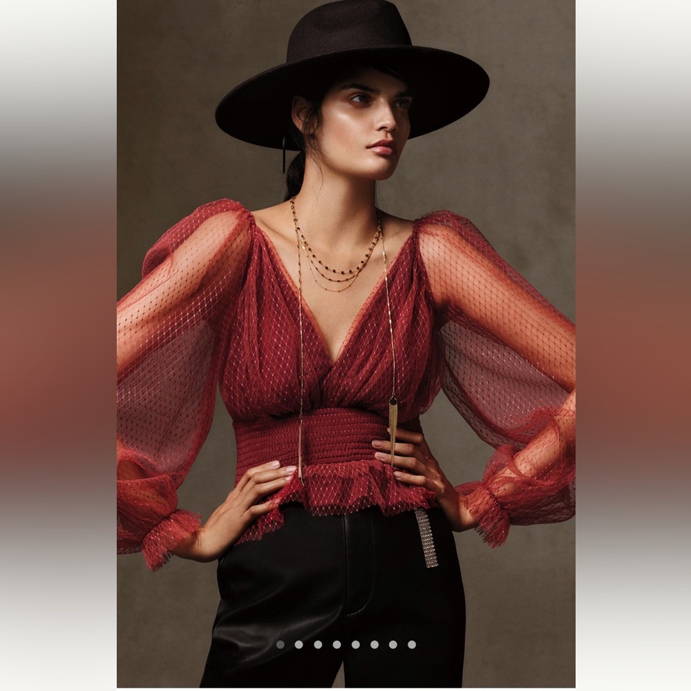 Anthropologie tulle blouse